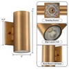 LLHZSY 2-Light 7" Modern Industrial LED Outdoor Wall Light Fixture-Gold-3000K Warm Light - 3 of 4
