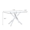 Dolonm  51.18" Rectangular Clear Tempered Glass Dining Table,Stylish Design with Silver Chrome Plated Metal Legs, Dining Table for Dining Room - 3 of 4