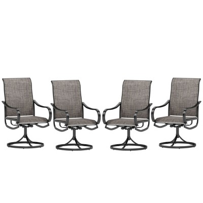 Captiva Designs Outdoor Dining Breathable Quick-dry Sling Steel Chairs with 360 Degree Swivel
