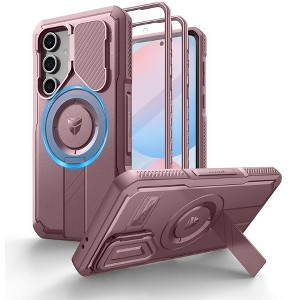 Dexnor for Samsung Galaxy S24 FE Case with Camera Cover & Adjustable Kickstand & Built-in Screen Protector, Magnetic Cover,Army - 1 of 1
