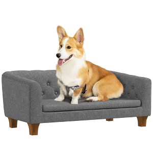 UbMelt Dog Bed Elegant Pet Bed for Dogs Comfy Dog Couch with Wood Legs Durable Elevated Dog Sofa Bed Modern and Stylish Dog Sofa - 1 of 4