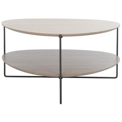 Ami Coffee Table - Light Grey Oak/Black - Safavieh