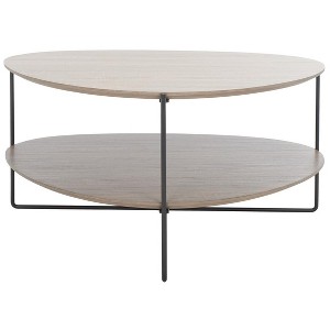 Ami Coffee Table - Light Grey Oak/Black - Safavieh - 1 of 4