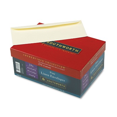 Southworth 25% Cotton #10 Envelope Ivory 24 lbs. Linen 250/Box FSC J56410