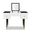 43.3" Yami Bedroom Vanity Table Dresser Desk Sets with  Flip-top Mirror and LED Light-Maison Boucle - 3 of 4