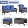 Gymojoy 6 Piece Outdoor Wicker Sofa with Patio Chairs with Coffee Table and Ottoman Sets - 3 of 4