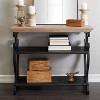 Farmhouse Wood Swirl Console Table Black - Olivia & May: Rustic Entryway, Sofa Stand, 2 Shelves - 3 of 4