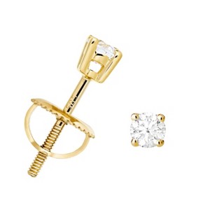 Jewelry Avalanche 14K Gold Solitaire Moissanite Stud Earrings - 1 of 4