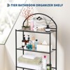 GustoWave 3-Tier Over The Toilet Storage, Over Toilet Bathroom Organizer Storage Cabinet, 67" Freestanding Bathroom Above Shelf, Space Saving,Black - 3 of 4