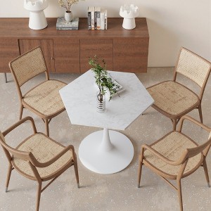 KTMBDW 31.50" Modern Hexagonal Coffee Table Space for Saving Living Room Small Tables, Side Table with MDF Top and Metal Base, Easy Assembly - 1 of 4