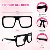 4E's Novelty Oversized Black Thick Frame Glasses Clear Lens – Non Prescription Square Fake Eyeglasses for Adults Men Women, Halloween Costume - 4 of 4