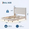 Floating Bed Frame,Bed Frame, Velvet Upholstered Platform Bed with Storage Headboard, RGB LED Light,Wood Slats,Noise Free, Easy Assembly - 3 of 4