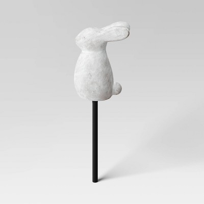 3pc Cement Rabbit Stake Outdoor Figurine Set White - Threshold™