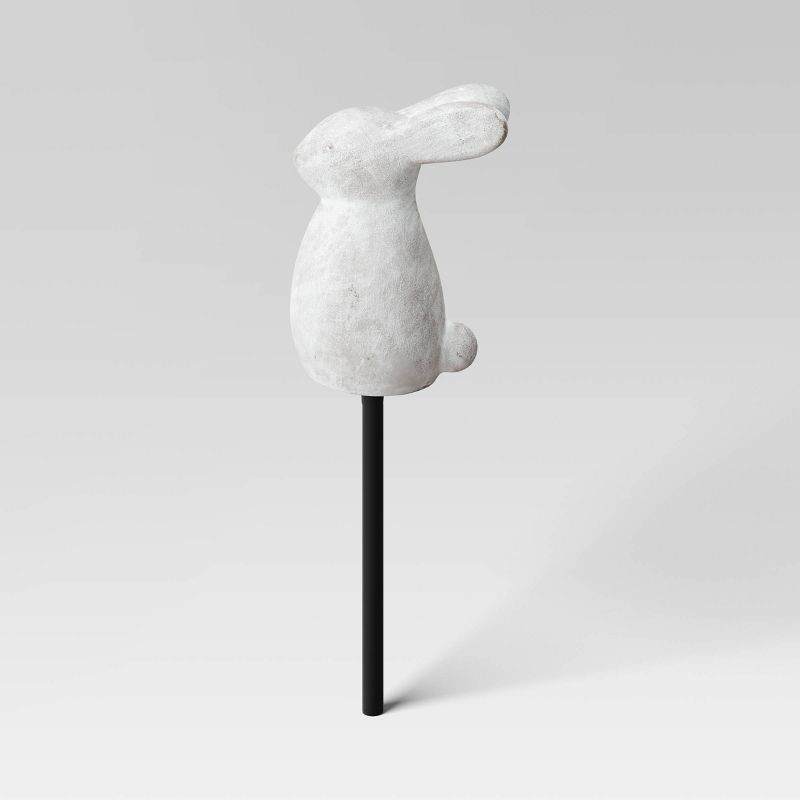 3pc Cement Rabbit Stake Outdoor Figurine Set White - Threshold&#8482;, 1 of 6