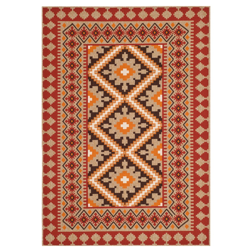 Nadir Indoor/Outdoor Area Rug - Red/Natural (5'3inx7'7in) - Safavieh