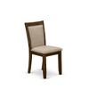 East West Furniture,Dining Room Chairs - Light Tan Linen Fabric Seat and High Chair Back (Set of 2) - 4 of 4
