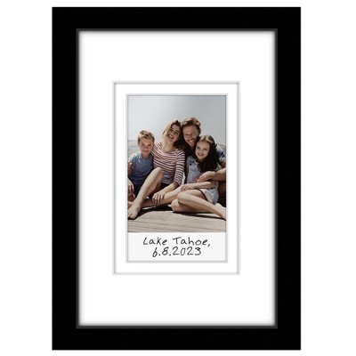 Americanflat 4x6 Picture Frame, Use as 2x3 Frame for Instant-Print Photos, Mini Picture Frame with Double White Mat, Black