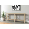 HomeRoots 77" Natural Solid Wood Distressed Six Leg Console Table With Shelf - 2 of 4