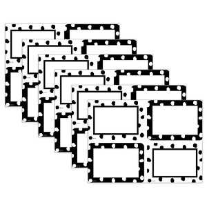 Teacher Created Resources® Black and White Painted Dots Name Tags/Labels - Multi-Pack - 36 Per Pack, 6 Packs - 1 of 4