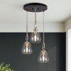 LNC Blobfish 3-Light 15" Modern Cluster Small Chandelier, Polished Gold with Textured Wine Glass - 2 of 4