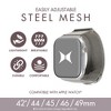 Xtreme Premium Silver Steel Mesh Apple Watch Band with Adjustable Magnetic Clasp, Starlight Finish, Universal Fit for all Large Series - 2 of 4