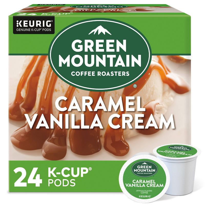 24ct Green Mountain Coffee Caramel Vanilla Cream Keurig K-Cup Coffee Pods Flavored Coffee Light Roast, 1 of 11