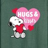 Women's - Peanuts - Snoopy Hugs And Kisses Lightweight French Terry Wide Neck Long Sleeve Shirt - 2 of 4