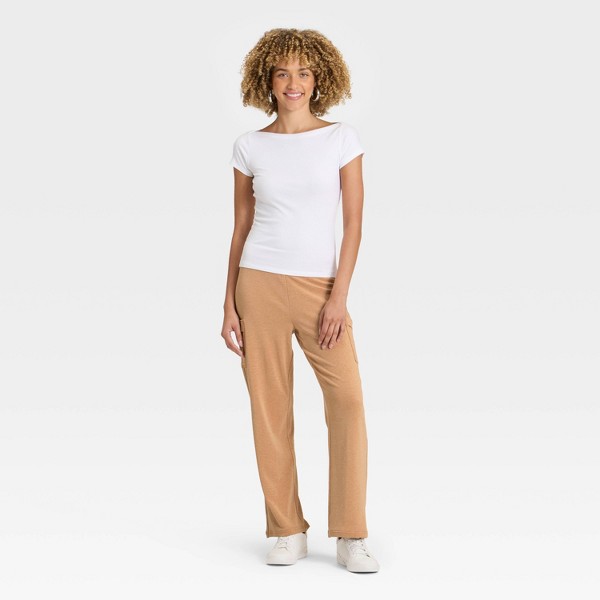 Pantalones de Casa de Cargo con Pierna Recta y Bolsillos para Mujer - A New Day™ 3