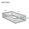 Munora 77" Twin Size Floor Bed with Safety Guardrails & Door - Solid Rubber Wood Kids Floor Bed (No Box Spring Needed) - 2 of 4