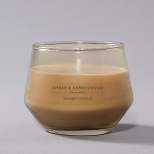 10oz Studio Glass Amber & Sandalwood Candle Beige - Yankee Candle
