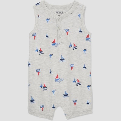 Image of Carter's Just One You®️ Baby Boys' Sailboat Jumpsuit - Gray 6M