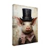 Canvas Wall Art - Momart 'Cute Pig With A Red Hat Baroque Style 1' Wall Art for Living Room, Bedroom, or Office Décor by Trademark Fine Art - 14 x 19 - 2 of 4