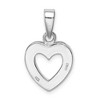 Black Bow Jewelry Sterling Silver and Created Blue Opal Open Inlay Heart Pendant, 15mm - 3 of 4