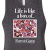 Women's Forrest Gump Life Is Like A Box Of Chocolates Graphic Racerback Tank - Heather Charcoal - Small - 2 of 3