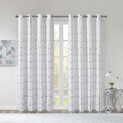 PAGED Metallic Print Total Blackout Curtains for Bedroom,Window Curtain Panels with Grommet Top,Curtains for Living Room,Machine Washable