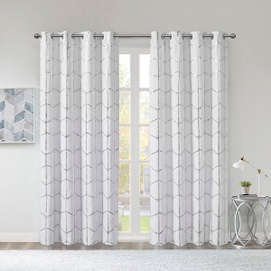 PAGED Metallic Print Total Blackout Curtains for Bedroom,Window Curtain Panels with Grommet Top,Curtains for Living Room,Machine Washable - 1 of 4