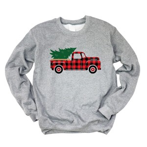 Simply Sage Market Plaid Christmas Truck Sweatshirt - 1 of 4