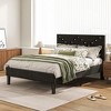 CAVINAS Modern Platform Bed, Queen Size Bed Frame with Upholstered Headboard & Wooden Slats - No Box Spring Needed, Easy Assembly - 4 of 4
