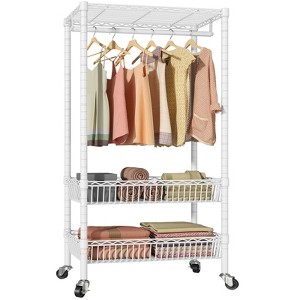 VIPEK R2 Rolling Garment Rack Heavy Duty Clothes Drying Rack Laundry Sorter Cart Bathroom Storage Shelves - 1 of 4