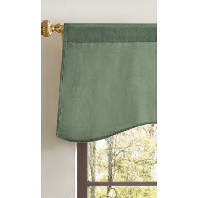 Lucca Green Velvet Scalloped 50" Window Valance