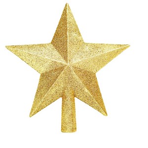 Aoibox Gold Christmas Star Tree Topper 8 Inch Shatterproof Five Pointed Star Holiday Decoration for Indoor Outdoor Christmas Tree - 1 of 4