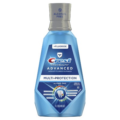 Crest Pro-Health Advanced Mouthwash Alcohol Free Multi-Protection Fresh Mint - 33.8 fl oz