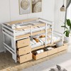 PAGED Twin over Twin Loft and Bunk Bed with Drawers and Ladder, Open Shelves, Guardrail and Ladder for Bedroom, Pine, Gray - 2 of 4