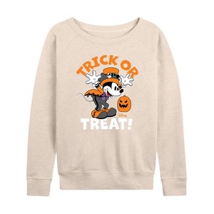 Women's - Disney - Mickey's Halloween Costume Lightweight French Terry Wide Neck Long Sleeve Shirt - 1 of 4