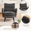 Gulches Modern Minimalist Sanded Fabric Armchair Ergonomic Backrest Side Storage Pocket Solid Wood Legs Anti Slip Comfortable Reading Chair Black - 4 of 4