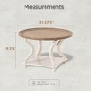 COZAYH Round Rustic Home Coffee Table with Wood Tray Top Decorative Accent Centerpiece for Living Room Style with Storage, White - 2 of 4