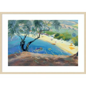 Amanti Art 41"x30" Achladies Bay Skiathos Greece by Anne Durham Wood Framed Wall Art Print : Modern Acrylic Lithograph with Wire Mount - 1 of 4