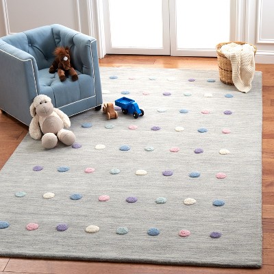 Handmade Gray Wool Tufted Kids Area Rug 4' x 6'