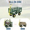 3-in-1 Heavy-Duty Steel Garden Cart, Garden Wagon,with 10 Inch All-Terrain Tires and Removable Mesh Side Panels,180°Rotating Handle,Metal Yard - 4 of 4