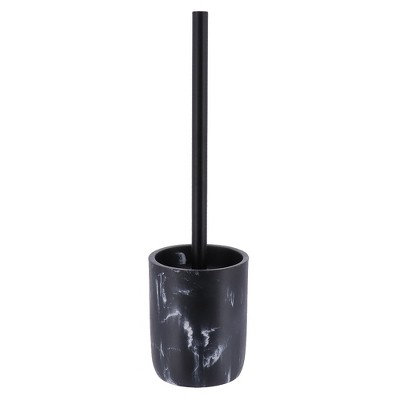 Evideco French Home Goods Black Marble Toilet Brush and Holder Set